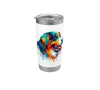 Dripping Paint Art Entlebucher Mountain Dog Gobelet isotherme en acier inoxydable double paroi