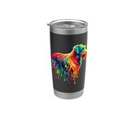 Dripping Paint Art Scottish Deerhound Gobelet isotherme en acier inoxydable double paroi