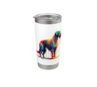 Dripping Paint Art Scottish Deerhound Gobelet isotherme en acier inoxydable double paroi