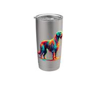 Dripping Paint Art Scottish Deerhound Gobelet isotherme en acier inoxydable double paroi