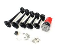 DriSentri 5pcs 125 dB Trompette Noire Musical Dixie Car Duke of Hazzard avec Compresseur, Corne d'air de Voiture 12V