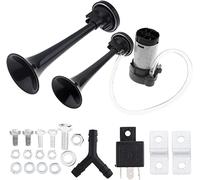 DriSentri Corne D'air pour la Voiture de Camion, 12V 178 dB Super Loud Train Horn pour Camion Dual Trumpet Contrôlé Corne Air Horn avec Compresseur pour Voitures