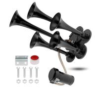 DriSentri Kit de Klaxons de Train, Klaxon Pneumatique 12V 185dB pour Camion, Super Puissant, Cinq Trompettes avec Compresseur, pour Voitures, Camions, Pick-up, Trains, Bateaux