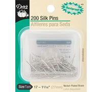 Dritz 1-1/16" Silk Pins, 200 Count, Plated Brass Épingles en Soie, Laiton nickelé, 1-1/16-inch, Set Pièces