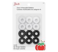 Dritz 940 Bobines, Classe 15, Plastique pré-rempli, Noir et Blanc (12 pièces)