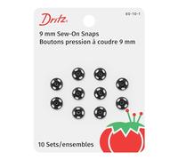 Dritz Boutons-pression à coudre Noir Taille 1/0