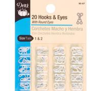 Dritz Crochets Blancs et œillets 2 par Paquet - Taille 1 et 2.