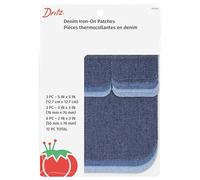 Dritz Denim thermocollant Patches, Asst Tailles et Couleurs, 12 CT, Assorties Denim