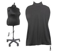 Dritz Dress Form Cover Grande Housse Noire 100 % Polyester Extensible dans Les 4 Sens, protège et s'adapte aux Formes de Robe réglables et aux mannequins de Couture, Surface Lisse pour Draper et