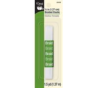 Dritz Élastique tressé, Blanc, 1,27 cm par 1,8 m