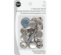Dritz Kit robuste de 1,6 cm, 8 ensembles avec outils, boutons-pression argentés, nickel 8 pièces