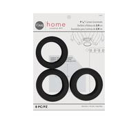 Dritz Lot de 8 œillets de Rideau en Plastique de 4,5 cm de diamètre intérieur - Noir Mat