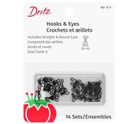Dritz Noir Crochets et Yeux 14/Pkg-Size 0
