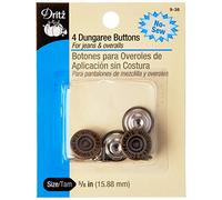 Dritz (R No-Sew Salopette Boutons - Laiton Antique
