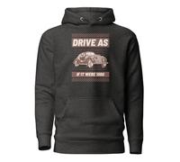 Drive As if It were 1960 Classic Vintage Cars Sweat à capuche unisexe pour adulte, Gris anthracite chiné, 3XL