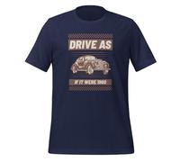 Drive As if It were 1960 Classic Vintage Cars T-shirt unisexe adulte, bleu marine, M