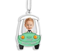 Drive Safe Daddy Décoration de voiture à suspendre avec photo personnalisée, cadeau de première voiture de fils, fille à papa, maman, décoration d'intérieur de voiture (style 10)