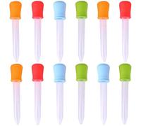 Drivees 12PCS pour enfants Pipettes en plastique de 0, 9 x 4, 8 pouces avec pointe de l'ampoule pour une expérience scientifique à domicile, gouttes oculaires couleur aléatoire