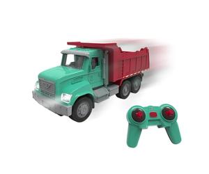 Driven by Battat - Camion-Benne télécommandé, 18 cm Camion à Benne Jouet avec télécommande - Camions de Chantier pour Enfants - Lumières et Sons - 3 Ans et +