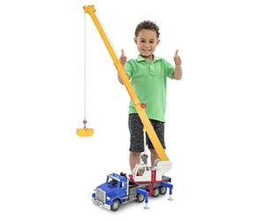 Driven by Battat - Camion-Grue, 74 cm - Grand Camion-Grue pour Enfants - Jouet Jumbo Véhicule de Construction - Lumières et Sons - Pièces Mobiles - 3 Ans et +