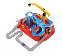 Driven by Battat Driven by Battat - Jeu de 27 pièces de Course Urbaine pour Enfants - 4 Voitures de Course Exclusives incluses - Claw, Tour, rampes, Bullseye & More - 3 Ans + - Pocket Junkyard Street