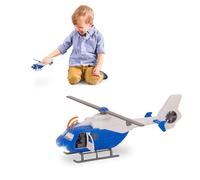 Driven by Battat - Hélicoptère de Sauvetage Bleu, 20 cm | Hélicoptère bleu de 20 cm avec portières ouvrantes, hélice rotative, phares à DEL et sons réalistes, 3 ans et +