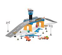 DRIVEN by Battat, Jeu d’aéroport Airpot avec Avion et Tour, Jeu Airpot | Comprend 32 pièces au total : avion, terminal, tour de contrôle, tracteur, remorque à bagages, rampes et panneaux, 3 ans et +