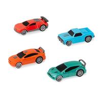 Driven by Battat - Turbocharge Stock Cars (Lot de 4), 10 cm - Véhicules de Traction à turbocompresseur - Ensemble de Jouets avec 4 Voitures - 3 Ans et +