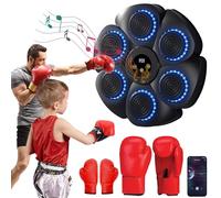 DriveNova Machine de Boxe Musicale, Music Boxing Machine avec 2 Gants, 9 Modes 18 Vitesse Box Murale Musicale Appareil de Boxe Électronique Portable Mural pour Enfants Entraînement à la Maison (Noir)
