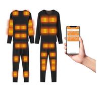 DriveNova sous Vêtements Chauffants, Ensemble de sous Vêtements Thermiques Chauffants Homme Femme avec 3 Niveaux de Température, Électriques USB 28 Zones Ensemble de sous-Vêtement Ski Chauffants