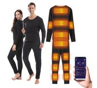 DriveNova sous Vêtements Chauffants, Ensemble de sous-vêtements Thermiques Chauffants Homme Femme avec 5 Niveaux de Température, Électriques USB 13 Zones Ensemble de sous-Vêtement Ski Chauffants