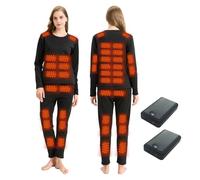 DriveNova sous Vêtements Chauffants pour Femme, 42 Zones Ensemble de sous Vêtements Thermiques Chauffants Électriques avec Batterie, Fonctionnel Ensemble de sous-Vêtement Ski Chauffants pour Hiver