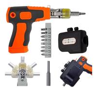 Driver de réparation magnétique | Kit d'outils ergonomiques à cliquet | Tournevis compact à tête pivotante et outil professionnel de poignée coulissante pour électriciens et appareils électroniques
