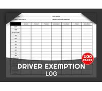 Driver Exemption Log: Daily & Weekly Short-Haul Operations Driver Time Record Book | Duty Status, Time Tracking, Hours of Service & Schedule Tracker for Transportation Companies | 100 Pages