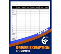 Driver Exemption Logbook: Short-Haul Driver Time Record | Daily & Weekly Hours of Service Checklist Log for DOT Compliance | 120 Single-Sided Pages