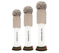 Driver Fairway Housse hybride - 3 pièces laine tricotée, couvre-tête de club de golf, motifs à long cou, capuchons de protection brodés, tissu extensible | Pour les amis de la famille et les amateurs