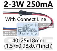 Driver LED 250 mA 2-3 W 3-5 W 4-7 W 8-12 W 15-18 W 18-24 W, alimentation à courant constant for transformateurs d'ampoules LED(2-3W DC6-11V)