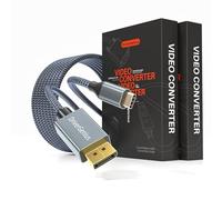 DriverGenius 1,8m Adaptateur USB-C vers DisplayPort 8K/60Hz (Mâle/Mâle) - Compatible avec PC, Ordinateurs Portables DP-Alt, Consoles de Jeu et Moniteurs, Connecteur Métallique (2 Pièce/Paquet)