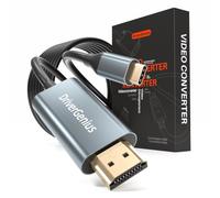 DriverGenius Inferno-X43 Adaptateur USB-C vers HDMI 4K Câble 1,8m (1 Pcs) | Câble Type-C HDMI 4K30Hz avec DP Alt Mode, Compatible Thunderbolt 3/4, MacBook, iPad, Ordinateurs Portables, Écrans HDMI
