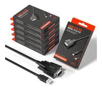 DriverGenius SerialEdgeX - Serie | Convertisseur USB vers RS232 Série (DB9) avec 3 x LEDs de Surveillance - Compatible avec Windows 11 et macOS 15【6 Pièces/Pack】