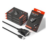 DriverGenius SerialEdgeX - Serie | Convertisseur USB vers RS232 Série (DB9) avec 3 x LEDs de Surveillance - Compatible avec Windows 11 et macOS 15【4 Pièces/Pack】