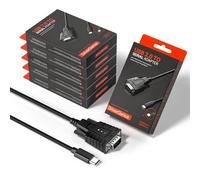 DriverGenius SerialEdgeX Série | USB-C à Série/RS232 Câble Adaptateur (1-Port) - 3 x LED (TX, RX, PWR) - Compatible avec Windows 11, macOS 15【USB232A-B-C, 6 Pièces/Paquet】