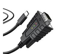 DriverGenius SerialEdgeX Série | USB-C à Série/RS232 Câble Adaptateur (1-Port) - 3 x LED (TX, RX, PWR) - Compatible avec Windows 11, macOS 15 (Modèle: USB232A-B-C, 1 Paquet)