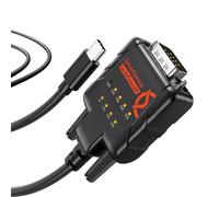 DriverGenius SerialGuardX Series | Adaptateur USB-C vers RS232 DB9 Série (Port COM), Puce FTDI, 9 LED d’Indication (RS232 à Brochage Complet), pour PLC et Équipements Industriels, Windows macOS Linux