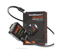 DriverGenius SerialGuardX Series | Lot de 2 Adaptateurs USB-C vers RS232 DB9 Série (Port COM), FTDI, RS232 à Brochage Complet, 9 LED d’Indication, pour Équipements Industriels et Techniciens