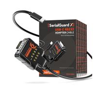 DriverGenius SerialGuardX Series | Lot de 6 Adaptateurs USB-C vers RS232 DB9 Série (Port COM), FTDI, RS232 à Brochage Complet, 9 LED d’Indication, pour PLC et Applications Industrielles