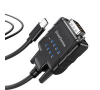 DriverGenius SerialPulseX | Adaptateur USB-C vers RS232 Série (DB9) avec 9 x LEDs de Surveillance - pour La Programmation PLC, La Collecte De Données | Compatible avec Windows 11, macOS 15