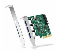 DriverGenius Turbo-X Série Carte PCIe USB 3.2 Low-Profile (3 Ports USB-A) - Carte D’Extension USB 10Gbps pour PC SFF & Serveur, PCIe X4, Windows 11 & Linux, avec Équerre Standard