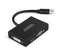 DriverGenius ViewX Trio Series | Adaptateur Vidéo USB 3.0 vers HDMI/DVI/VGA avec Sortie Audio 3,5 Mm pour Écrivains, Designers, et Analystes De Données Compatible PC/Mac【Puces DisplayLink, 1 Pc】