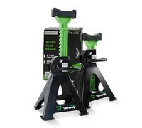 DRIVEUPTOOLS Chandelles Voiture 3T avec Tampon en Caoutchouc | Ensemble de 2 Chandelles Stabilisateurs | Hauteur de Levée 28-42 cm | Support Voiture | 3 Tonnes (6600 lbs) | Chandelles pour Essieu (x2)